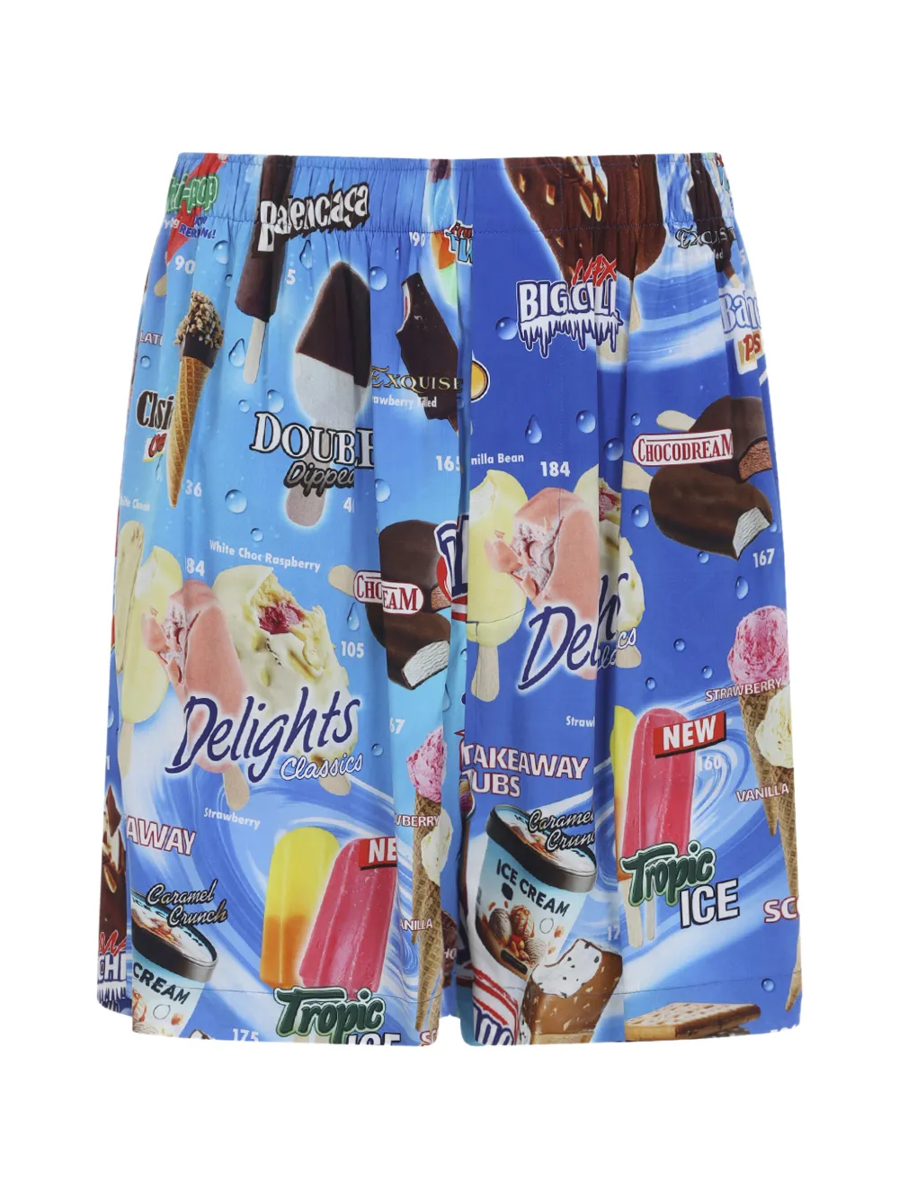 Balenciaga printed pyjama shorts - Blu