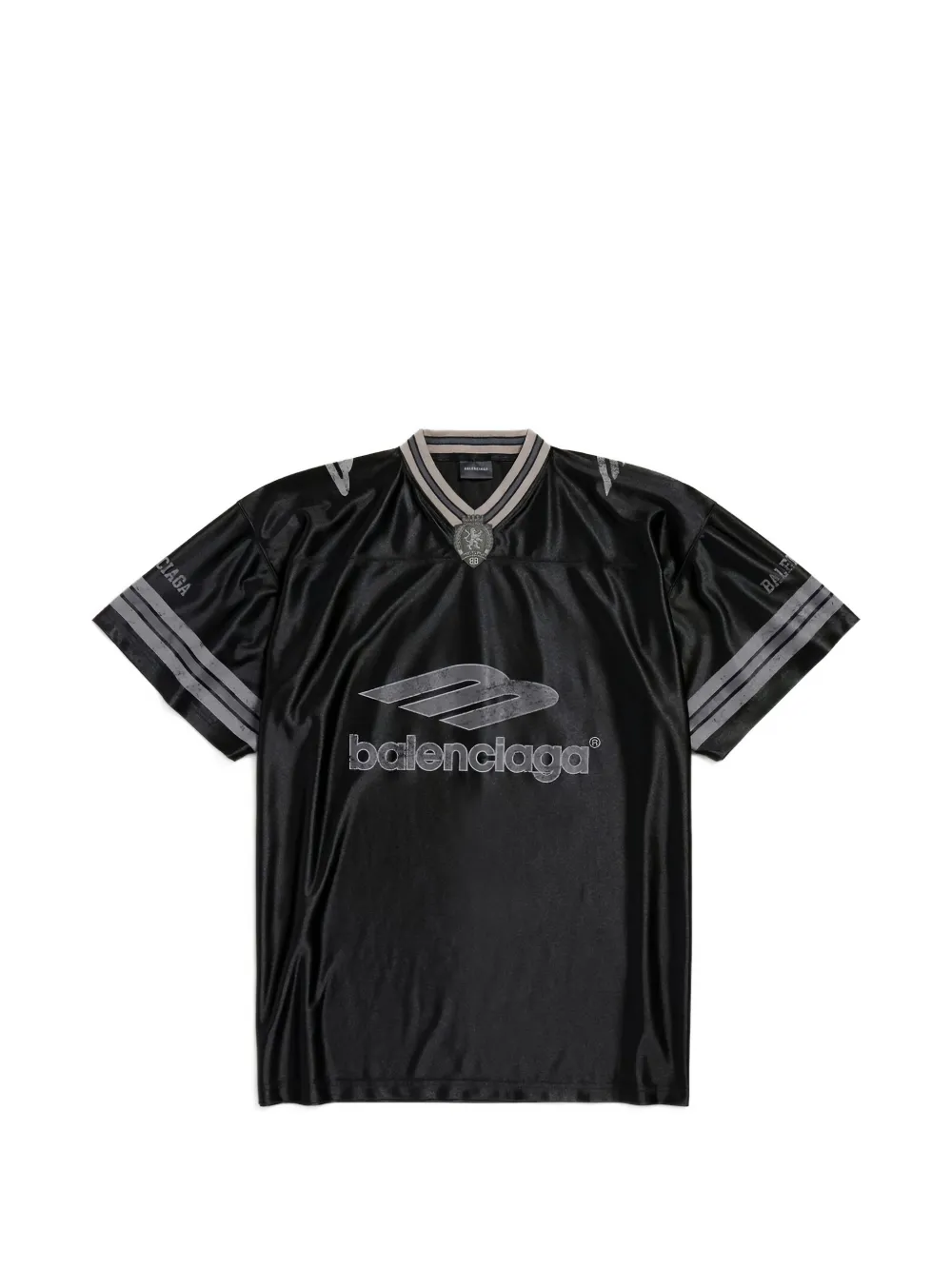 Balenciaga 3B Football V-neck T-shirt - Schwarz