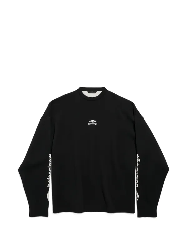 BALENCIAGA ロゴ入り長袖シャツ ブラック Balenciaga ロゴ スウェットシャツ | ブラック | FARFETCH JP