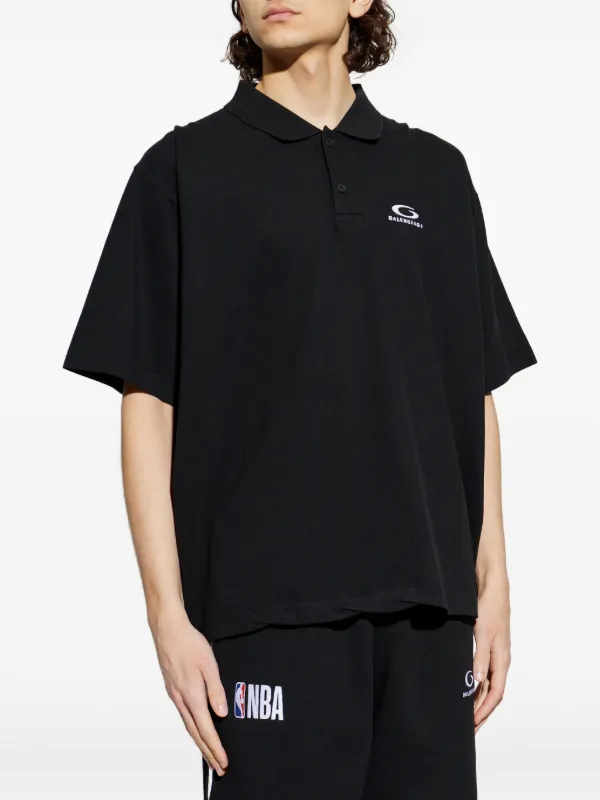タイムセール バレンシアガスポーツBALENCIAGA SPORTS ポロシャツ Balenciaga ロゴ ポロシャツ | ブラック | FARFETCH JP