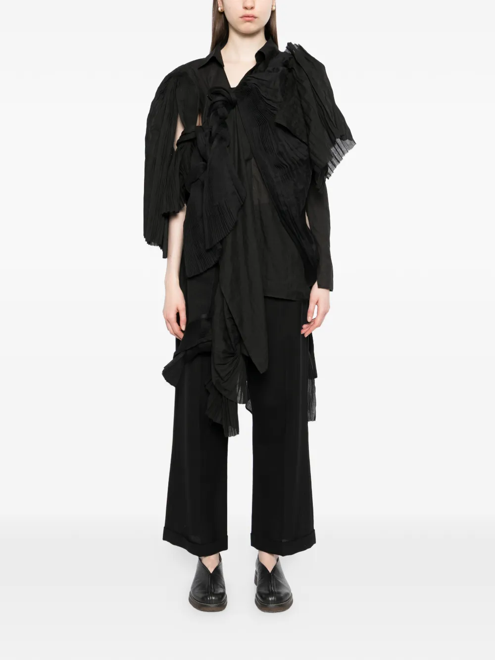 Yohji Yamamoto Asymmetrische blouse Zwart