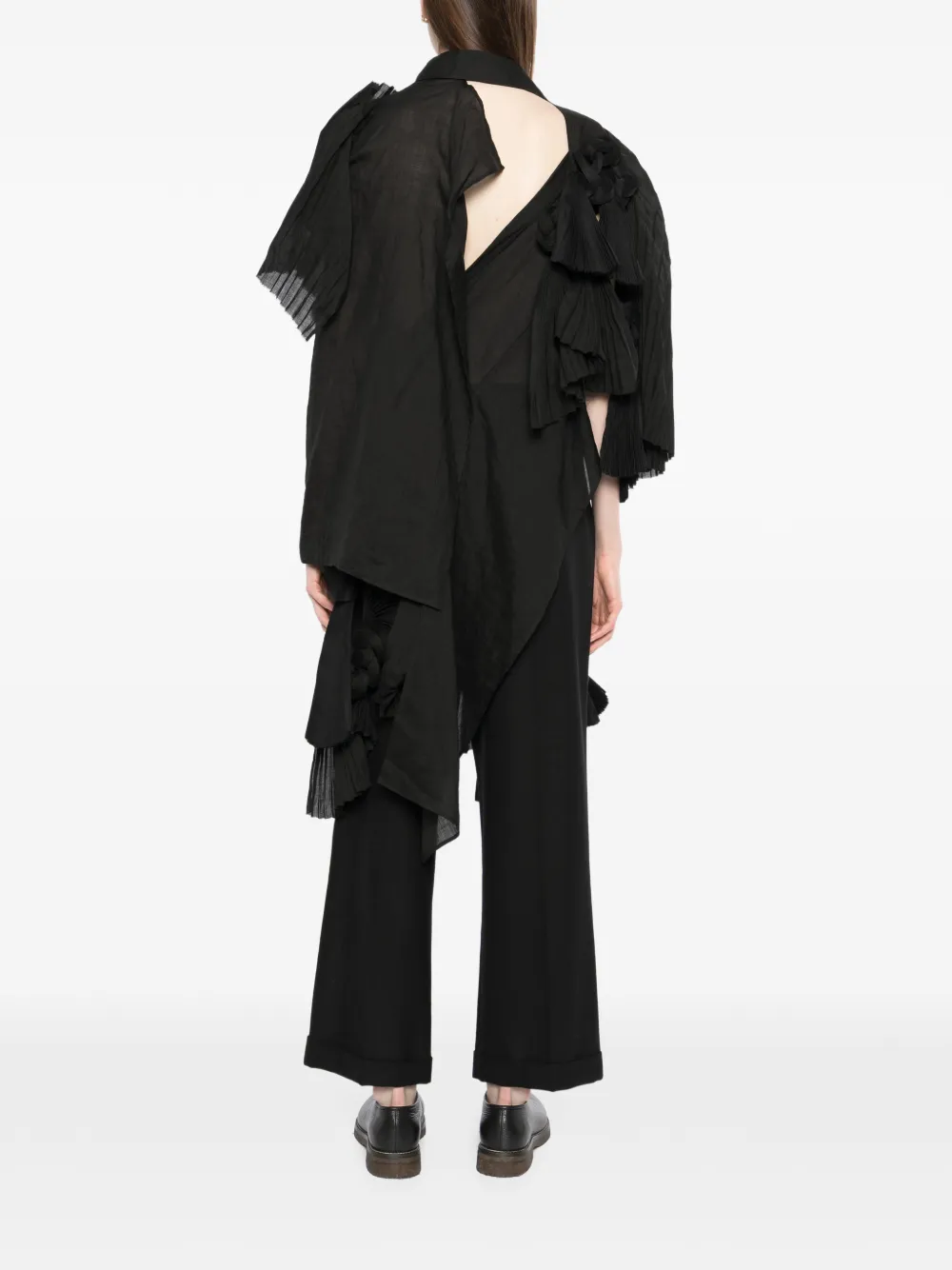 Yohji Yamamoto Asymmetrische blouse Zwart