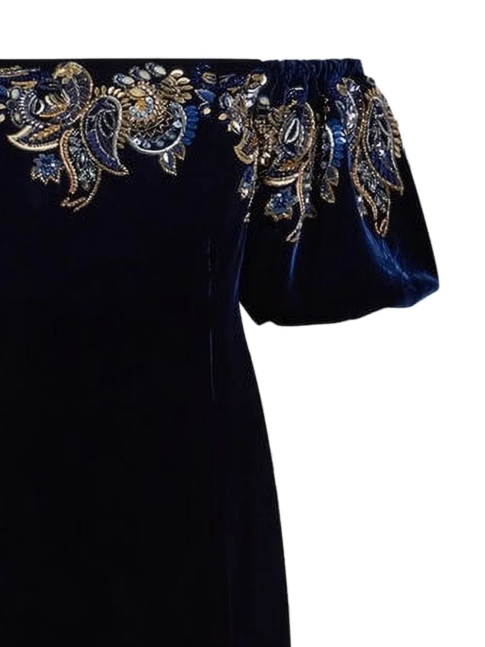 ETRO Fluwelen maxi-jurk met paisley-borduurwerk Blauw