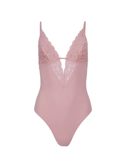 Fleur Du Mal Charlotte 3-Way lace V-neck bodysuit