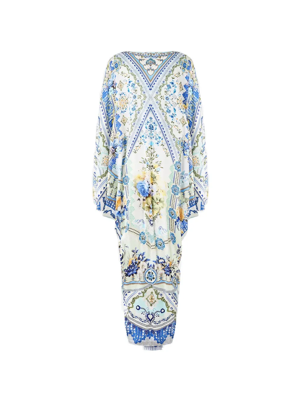 Camilla T-vormige tuniek met bloemenprint Wit