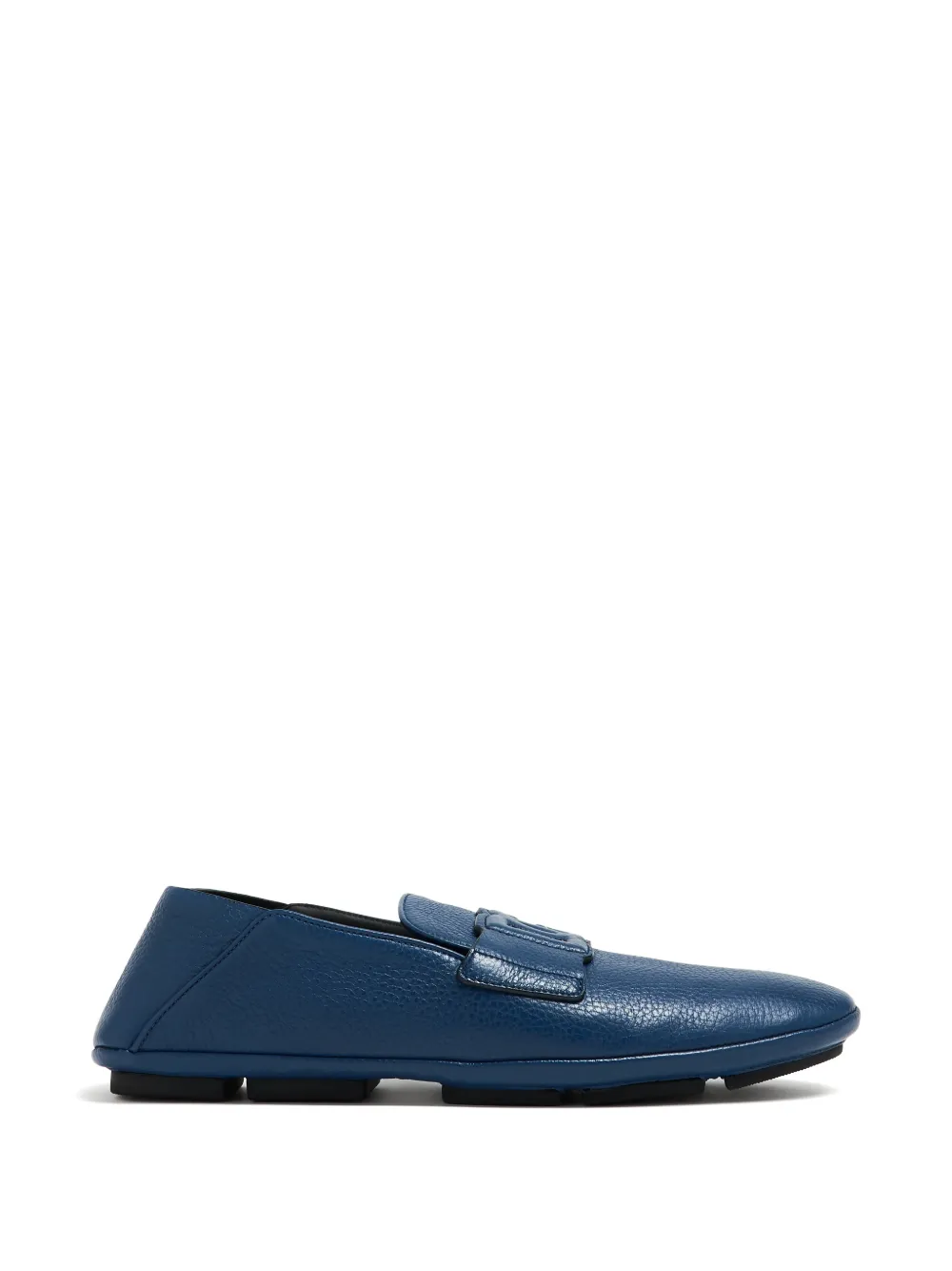 Dolce & Gabbana logo deerskin driver shoes - Blue