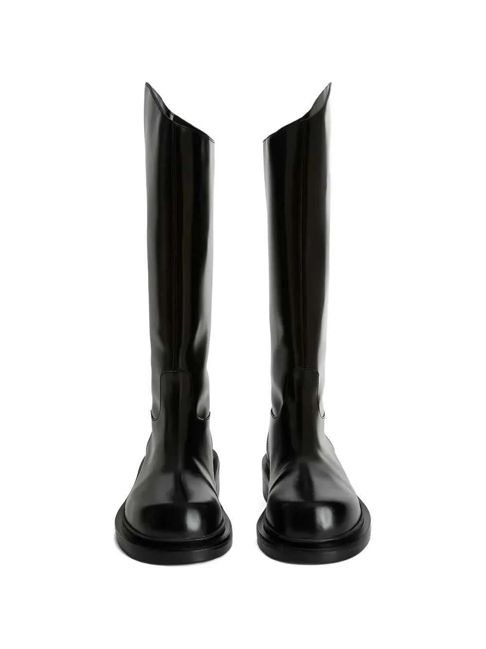 Jil Sander Leren laarzen Zwart