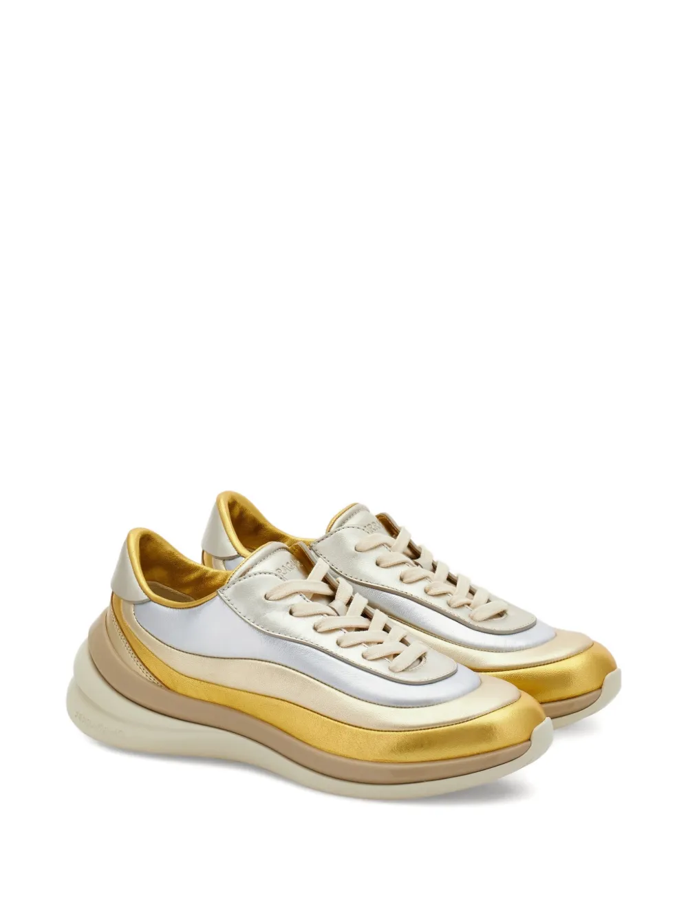 Ferragamo Sneakers met regenboogstreep Goud