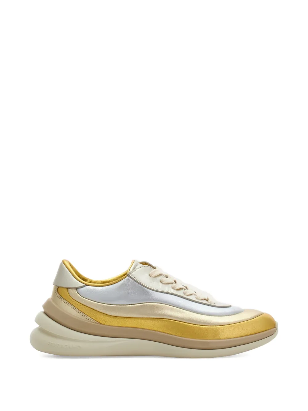 Ferragamo Sneakers met regenboogstreep Goud