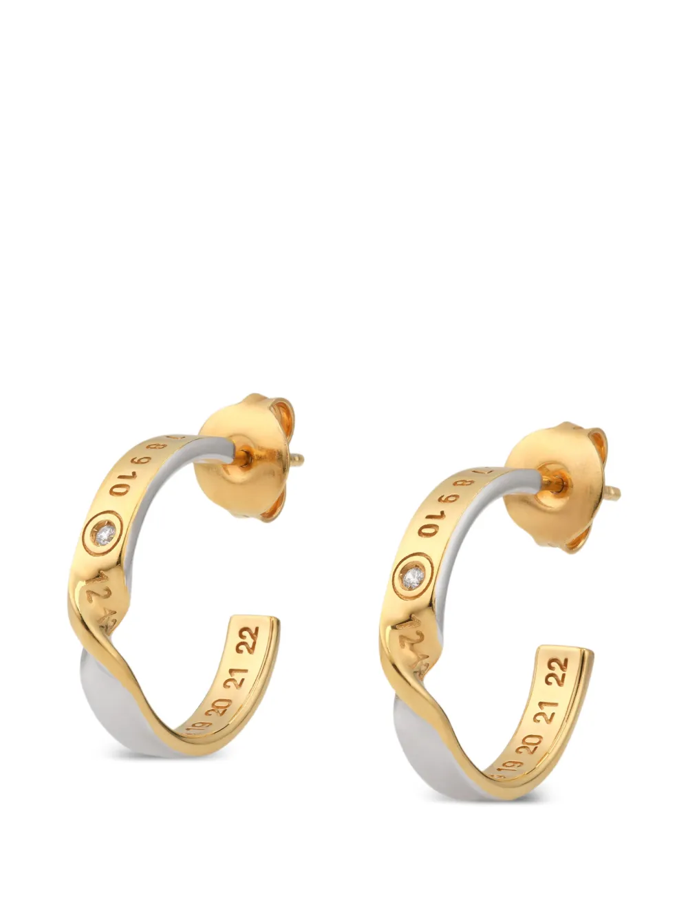 Maison Margiela Numeric diamond earrings - Oro