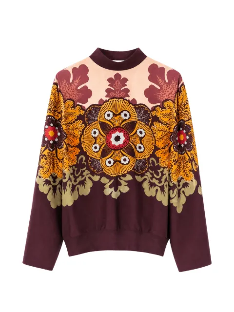 La DoubleJ floral-print mock-neck sweatshirt