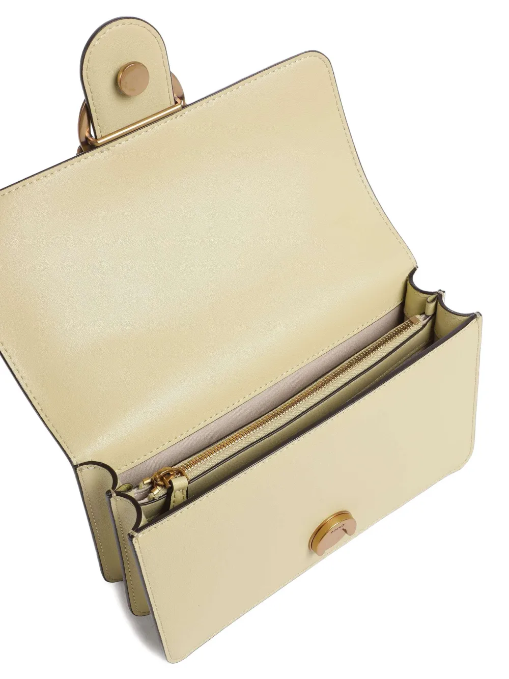 PINKO Love Bag One kleine leren crossbodytas Beige