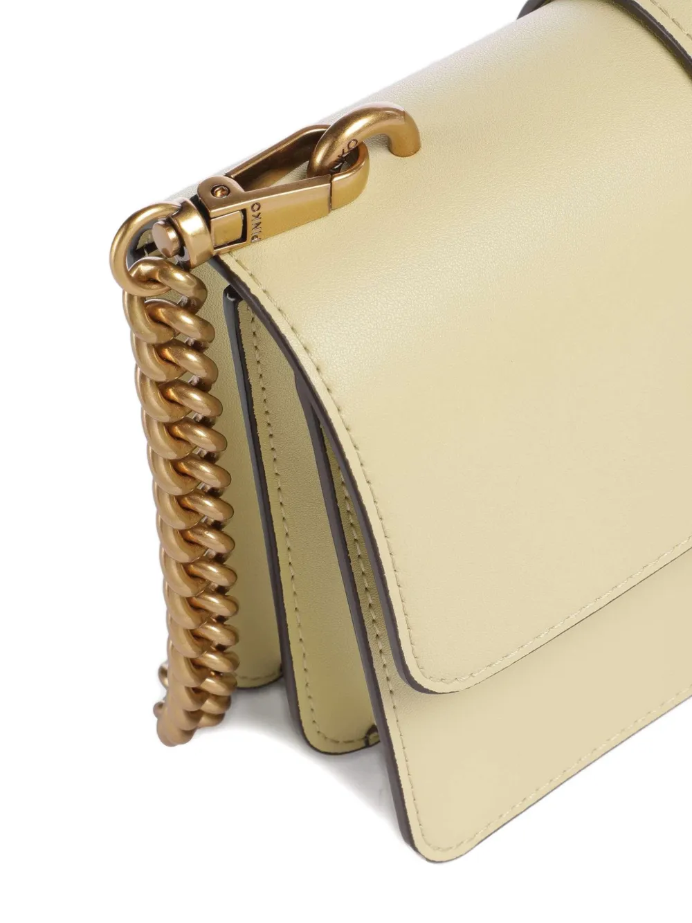 PINKO Love Bag One kleine leren crossbodytas Beige