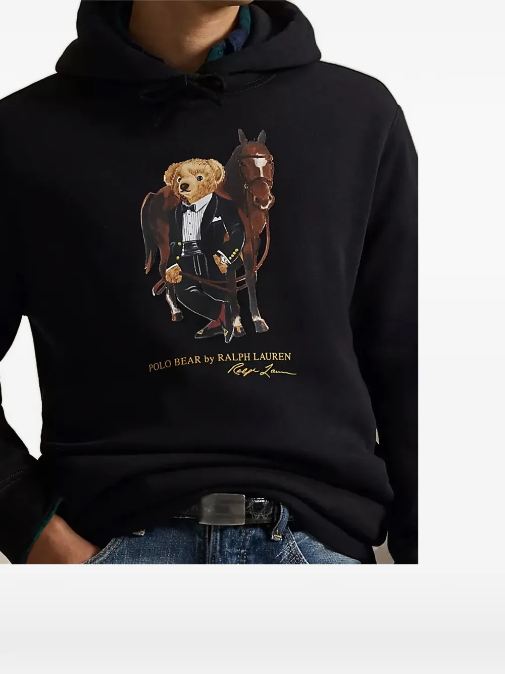 Polo Ralph Lauren Polo Bear hoodie met grafische print Zwart