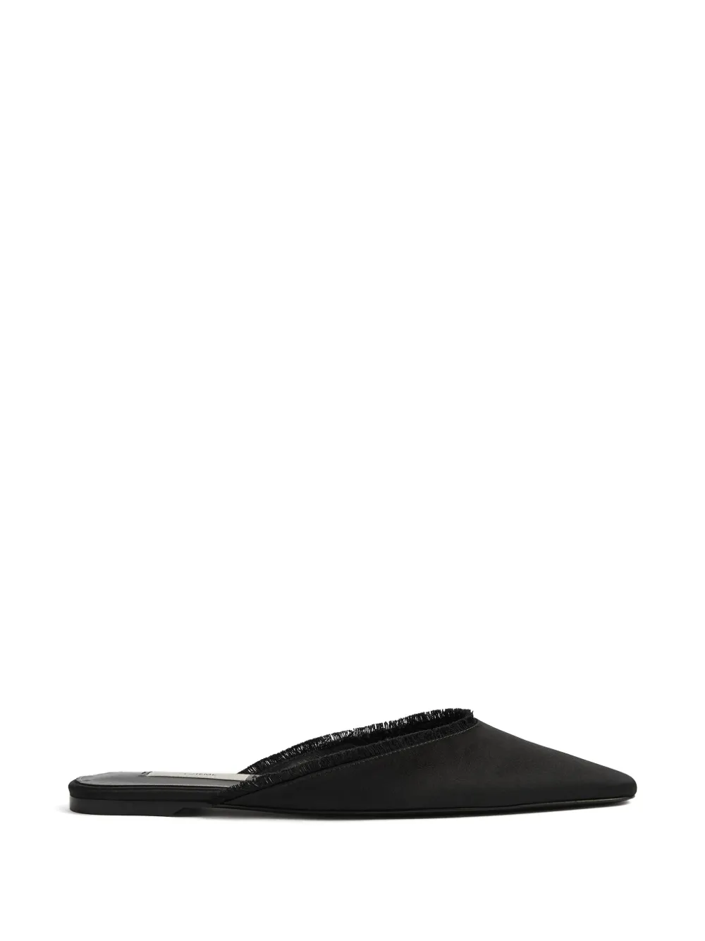 TOTEME frayed satin lounge slippers - Nero