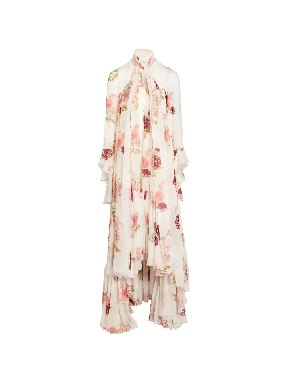 Giambattista Valli Pansies-print maxi dress - Toni neutri