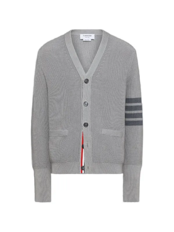Thom Browne ストライプ Vネックカーディガン | グレー | FARFETCH JP