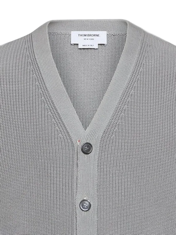 Thom Browne ストライプ Vネックカーディガン | グレー | FARFETCH JP