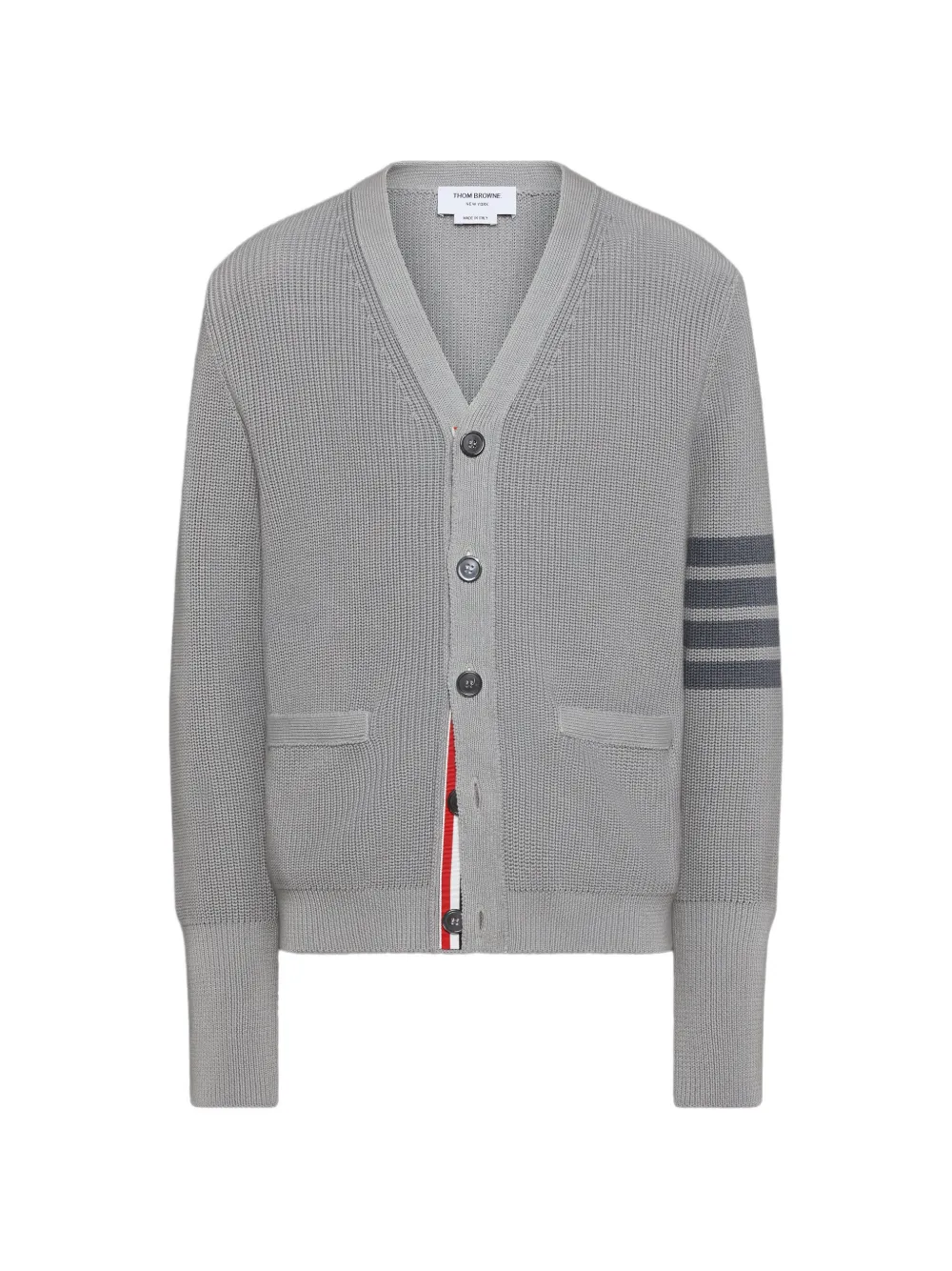 Thom Browne garment dyed 4-Bar cardigan | Grey | Image 1