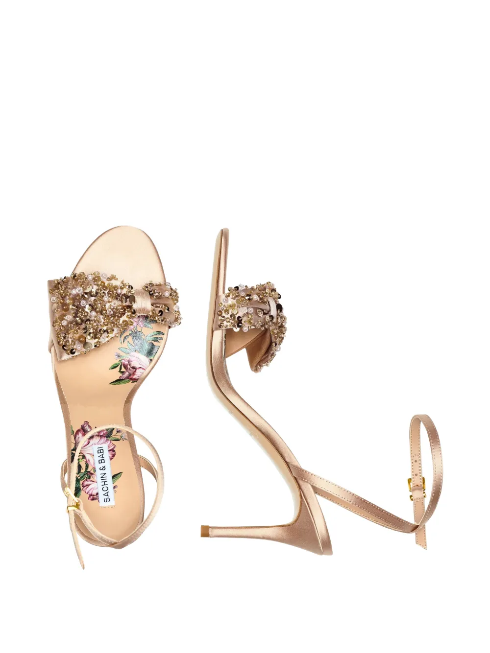  Sachin & Babi Embellished Bow-detail Sandals - Neutrals 