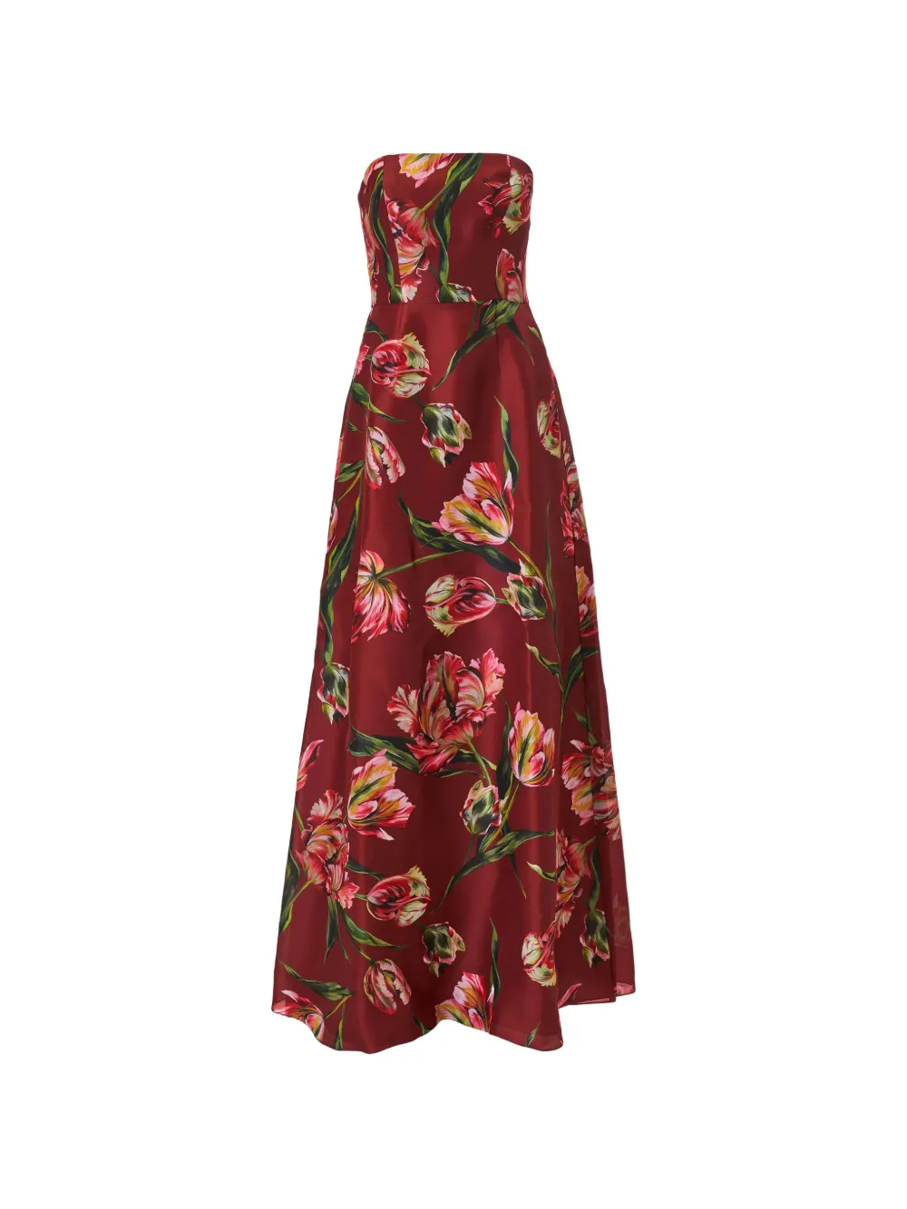 Carolina Herrera tulip-print strapless gown - Rosso