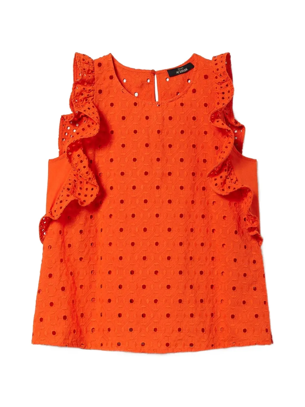 TWINSET broderie anglaise ruffled top - Orange