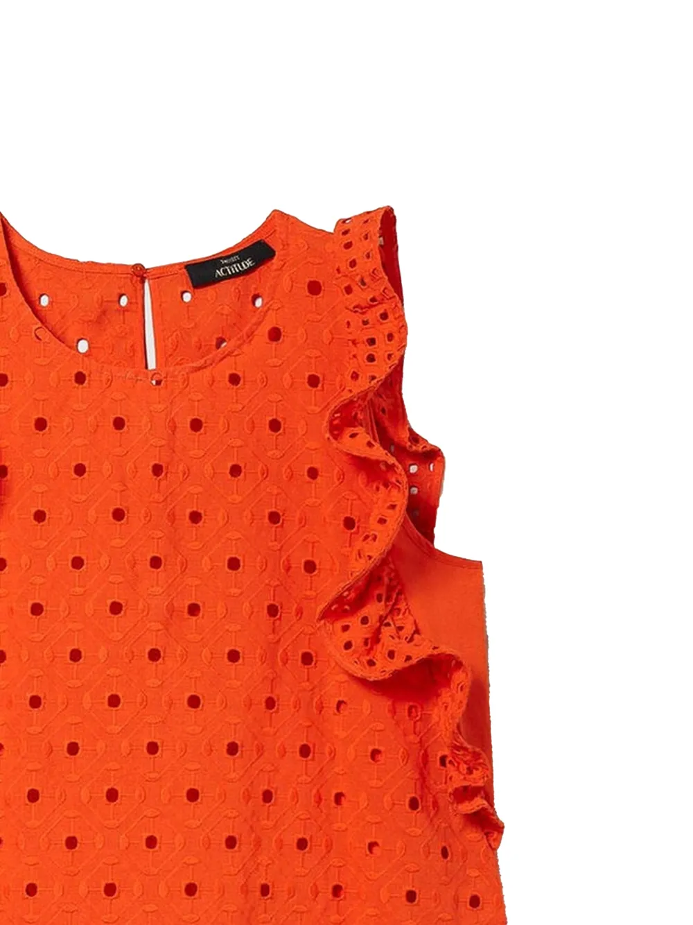 TWINSET Broderie anglaise top met ruches Rood