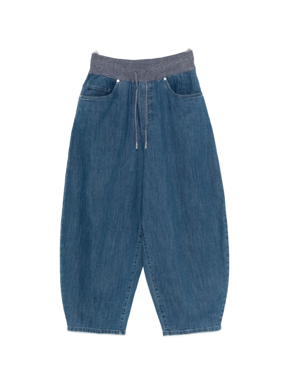 PANICALE drawstring cropped trousers - Blu