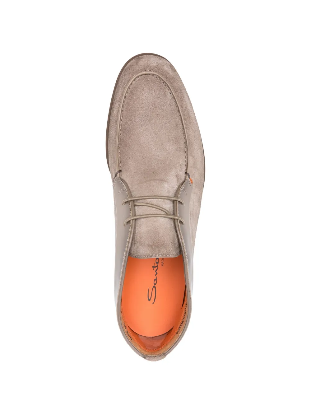 Santoni lace-up leather boots Beige