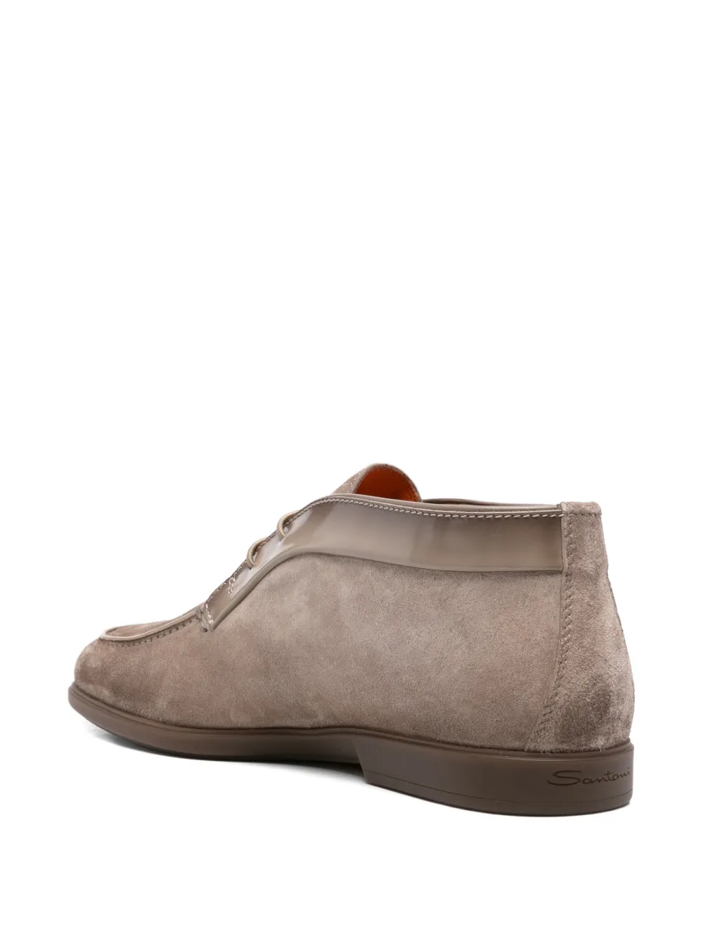 Santoni lace-up leather boots Beige