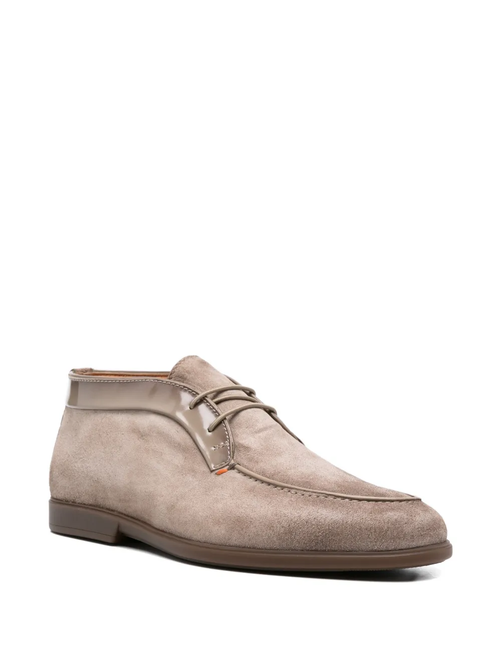 Santoni lace-up leather boots Beige