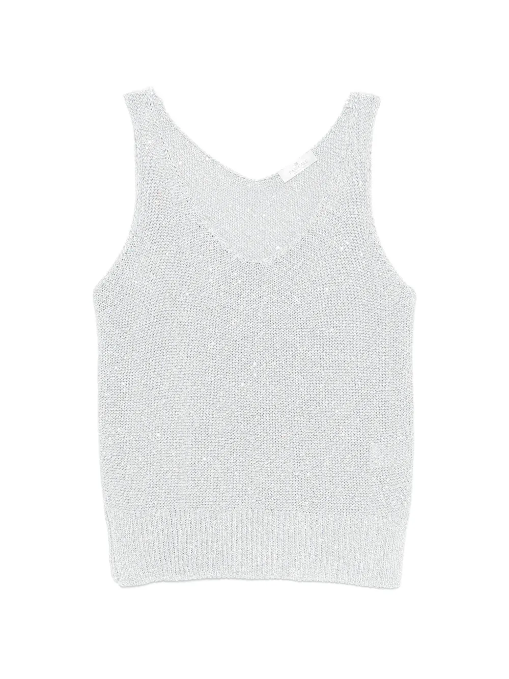PANICALE V-neck knitted vest - Argento