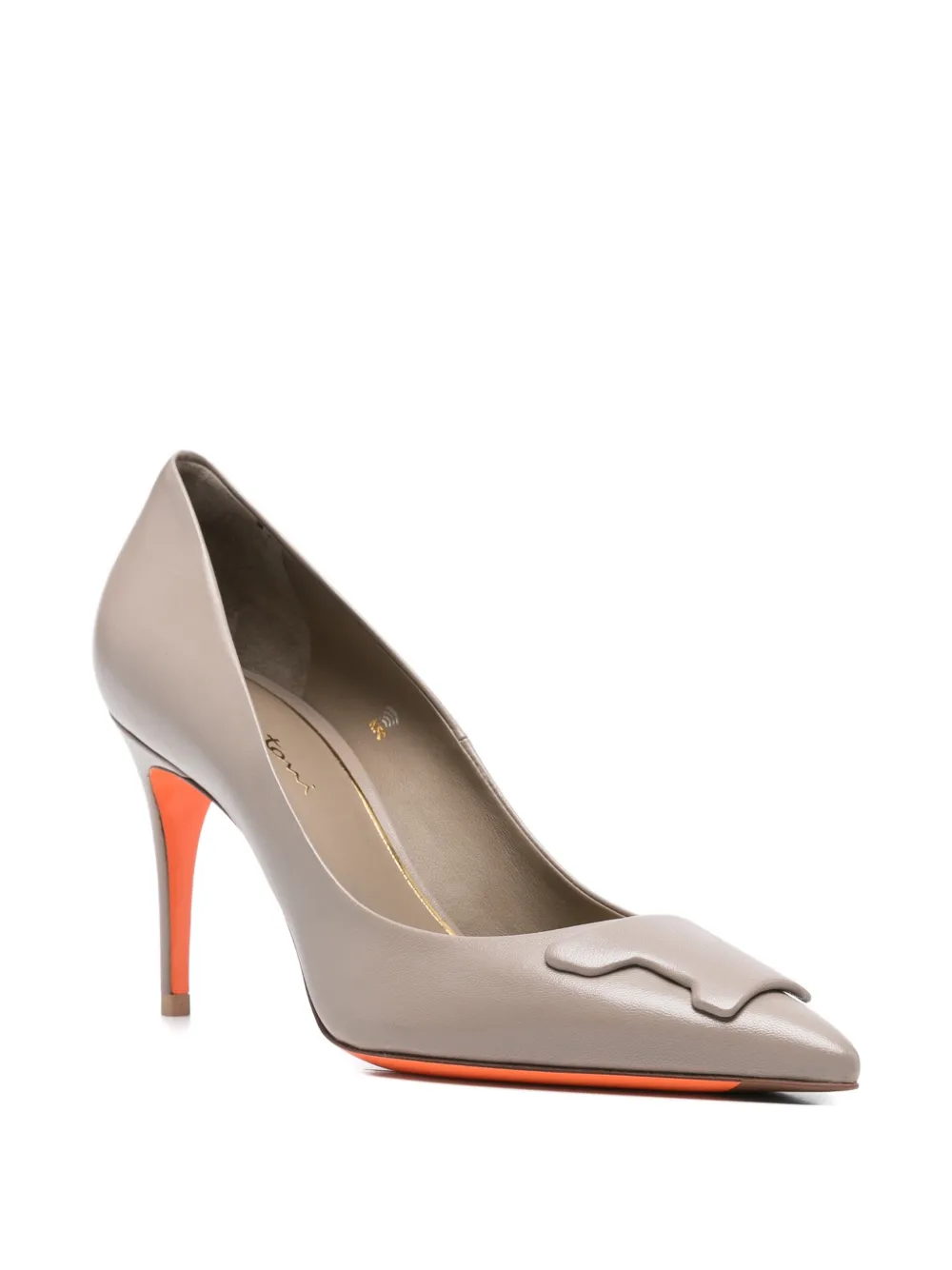 Santoni Leren pumps Beige