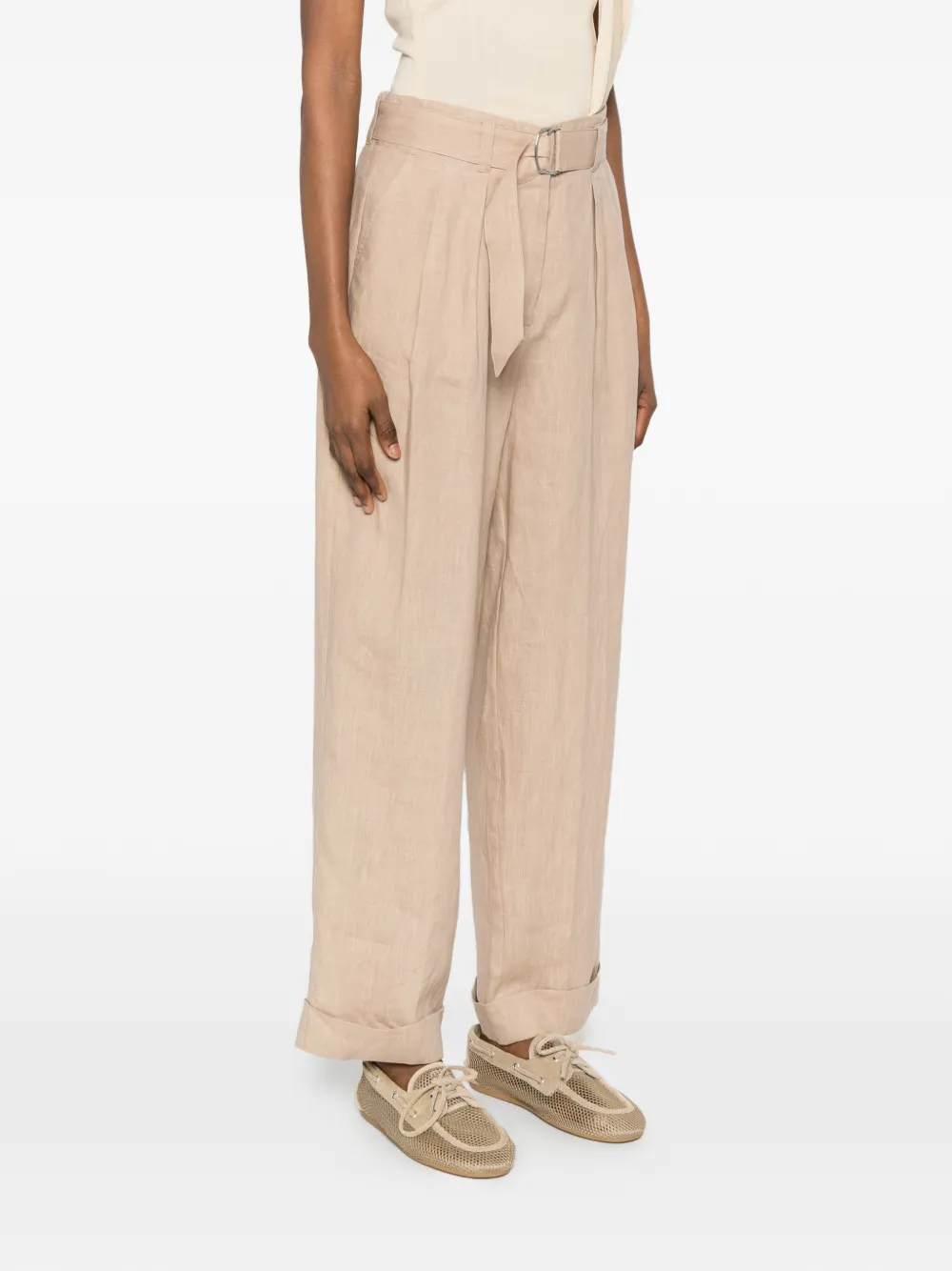 Belted Pleated Trousers