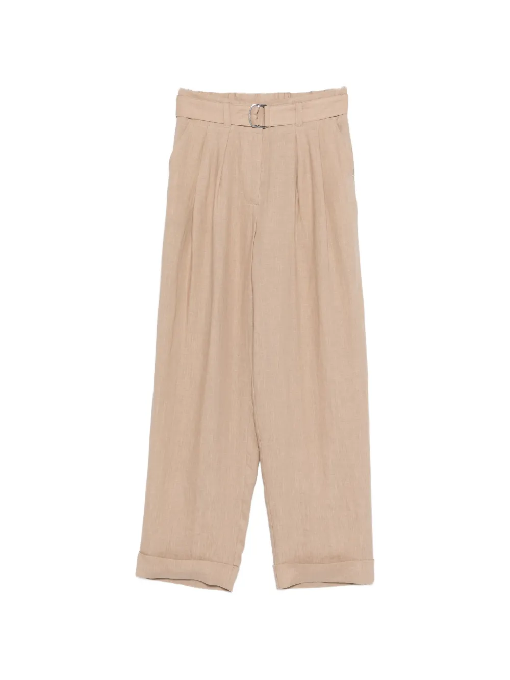 PANICALE belted pleated trousers - Toni neutri