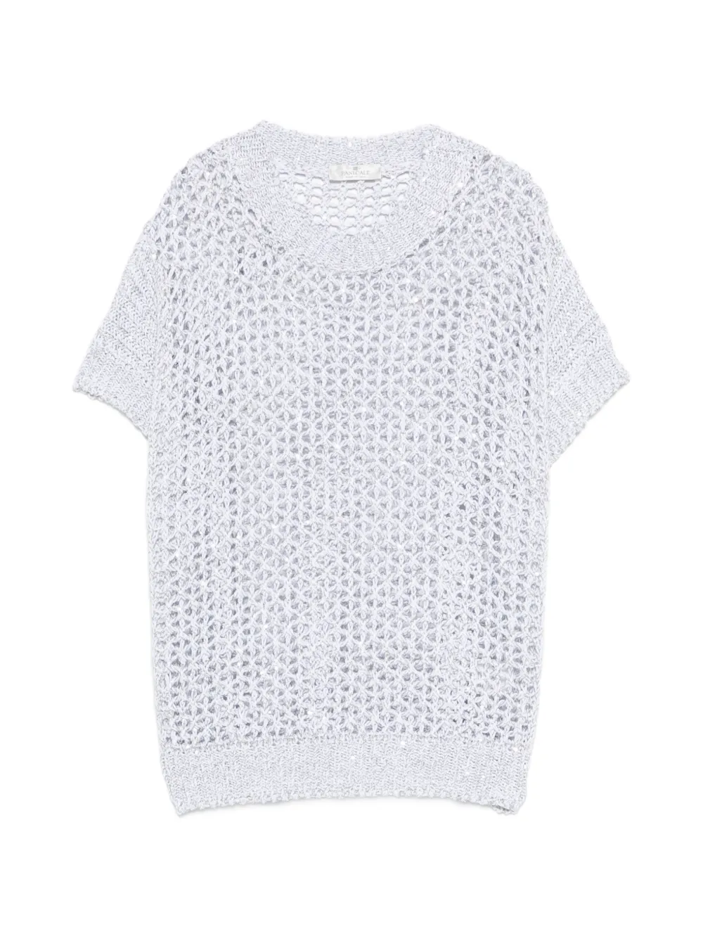 PANICALE open-knit T-shirt - Grigio