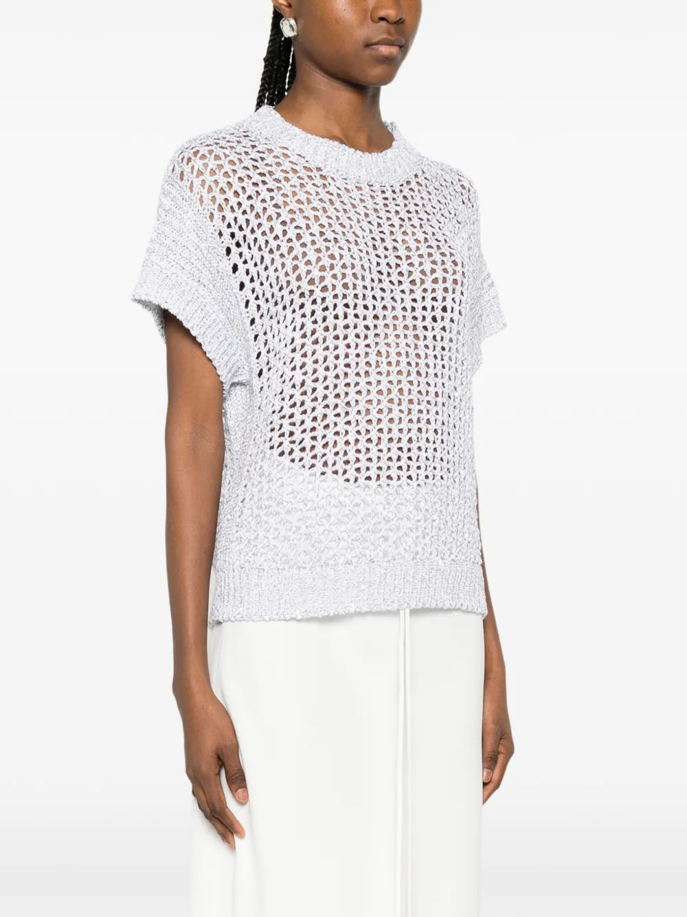  Panicale Open-knit T-shirt - Grey 