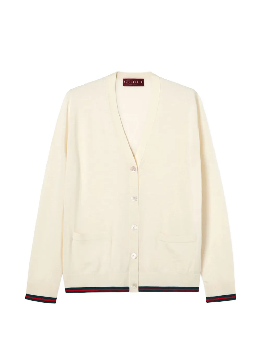 Gucci pocket V-neck cardigan - Nude