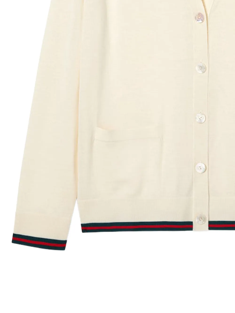  Gucci Pocket V-neck Cardigan - Neutrals 