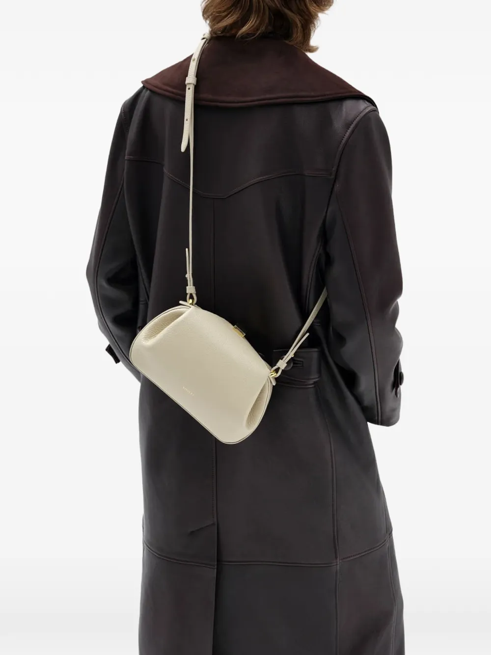 Mini Oyster Clutch Pebbled Shoulder Bag