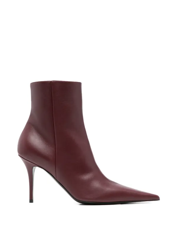 Amina Muaddi Barbara Bootie 90 Pointed-toe Boots in Purple