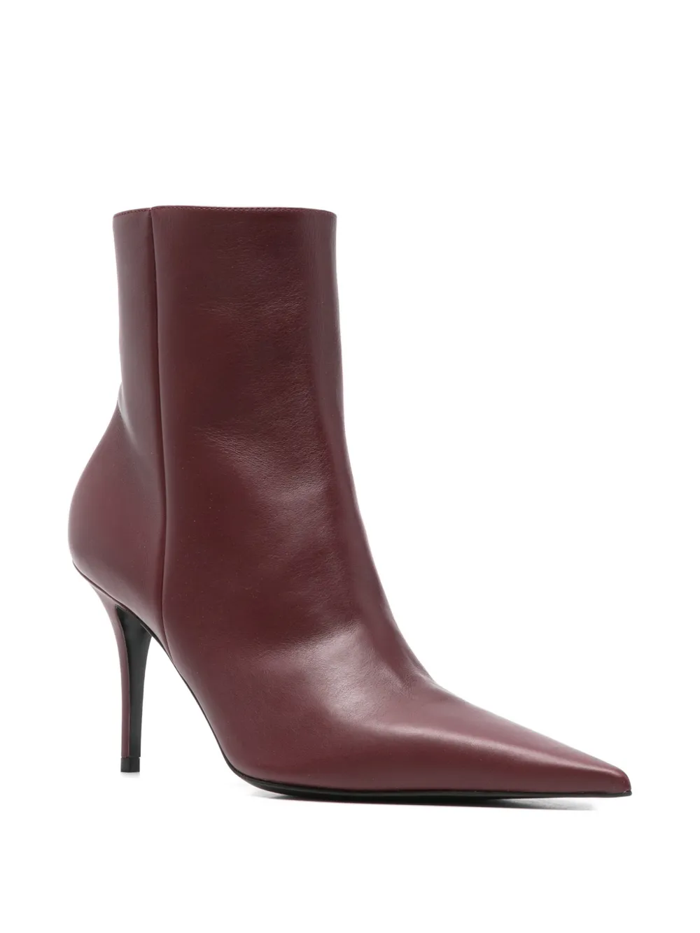 Amina Muaddi Barbara leren laarzen met puntige neus Paars