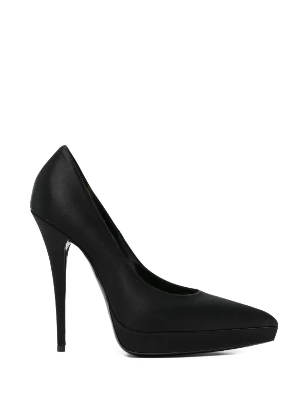 Saint Laurent Pointed Toe Leather Pumps in Black