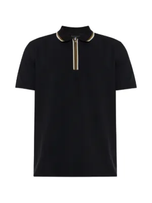 BOSS half-zip short-sleeve Polo Shirt | Black | FARFETCH AO