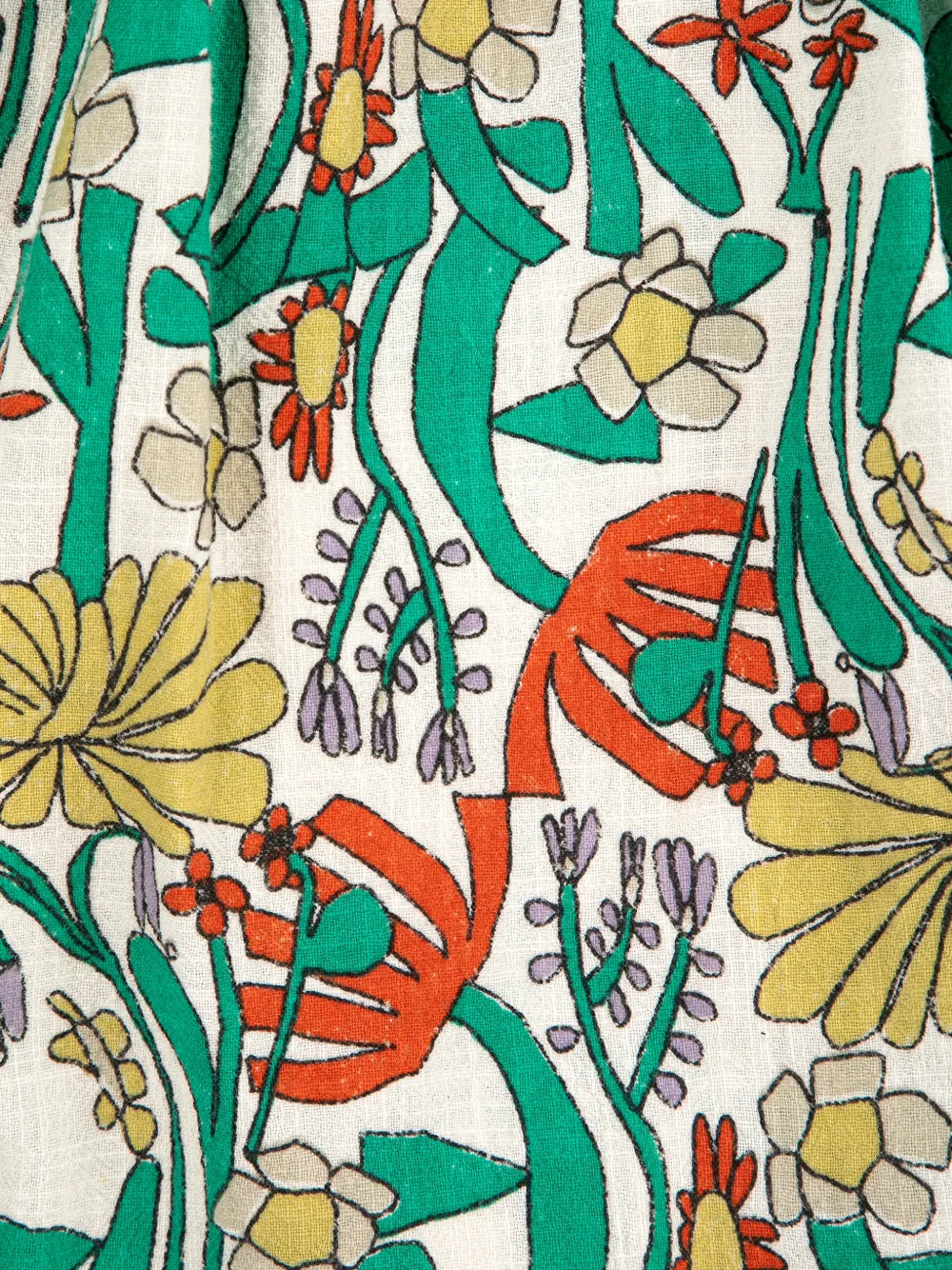 Bobo Choses Jurk met bloemenprint en ruches Wit