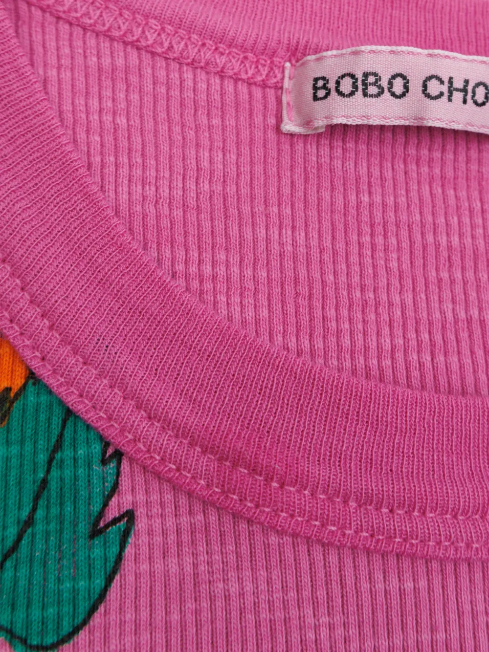  Bobo Choses Tangerine Printed Rib Top - Pink 