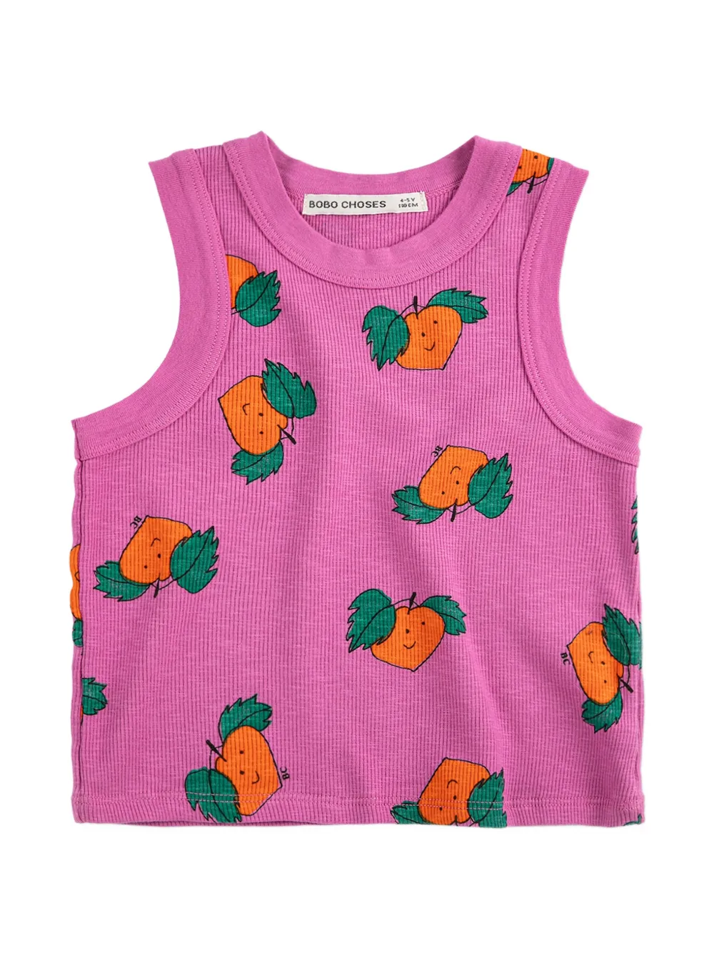 Bobo Choses Tangerine printed rib top - Rosa