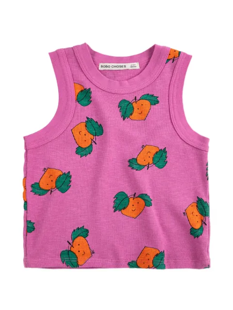 Bobo Choses Tangerine printed rib top