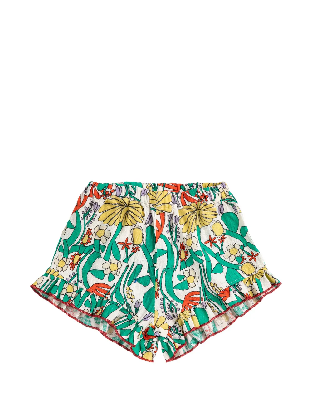 Bobo Choses Color Herbalist floral ruffle shorts - Bianco