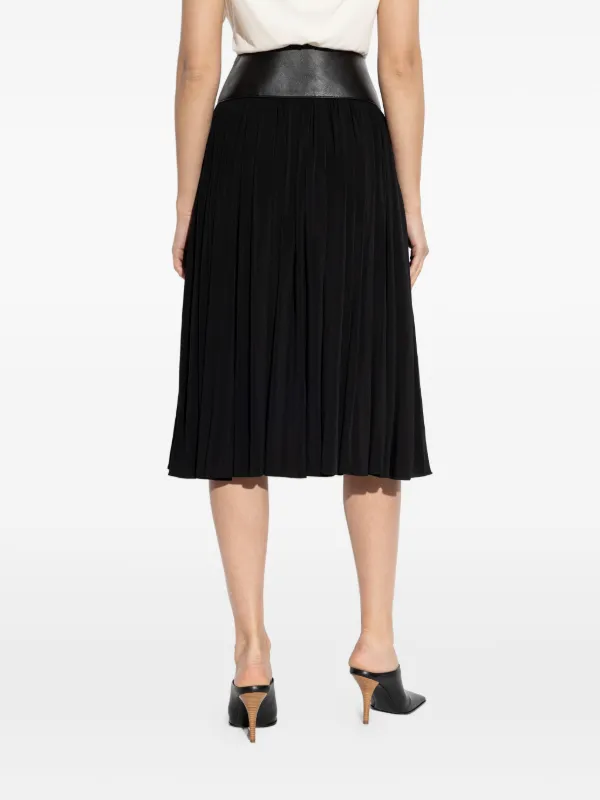 Alaïa Midi contrasting-waistband Skirt | Black | FARFETCH